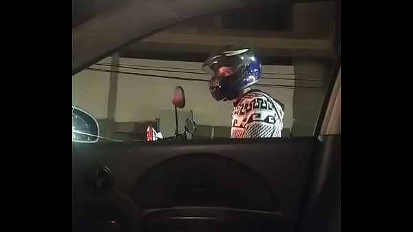 A motorcyclist catches me jerking off in my car