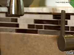 Homosexual mature men fuck in the kitchen