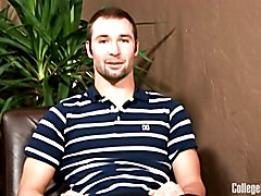 Hot college stud Eric jerks off on camera for the first time at ColleDudes.