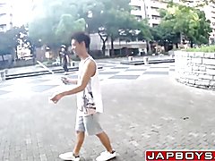 Badminton playing asiatic twink bounces on penis after dick sucking