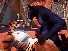 Wolf tiger new game wild life furry animation 3d sex yiff gay animal fantasy