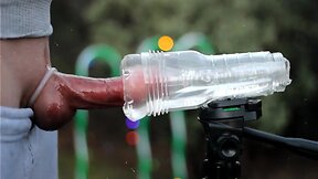 Kummwithm3 milking my wet slippery prick outdoors.