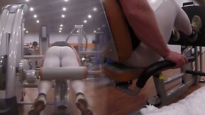 Working out in white spandex