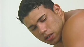 Two muscular men show off their hot bodies and ass fuck each other in their favorite position, doggy