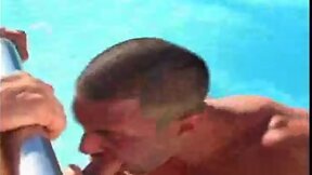 Poolside cocksucker nailed indoors