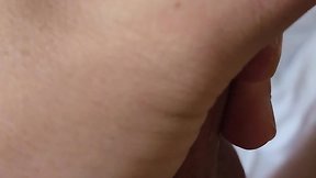 Hard cock with ring and massive mushroom head dripping pre-cum pov closeup edging
