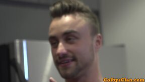 Straight muscle jock pounding roommates ass