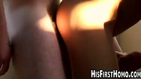 Young twink having first gay sex