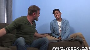 Teenage gay latin goes up hard breeding with haired stepdaddy