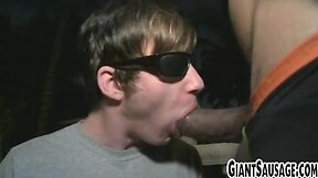 Big black cock sucked by skinny white stud – scene 2