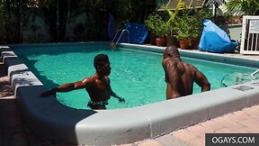 Chocolate on coalblack gay action