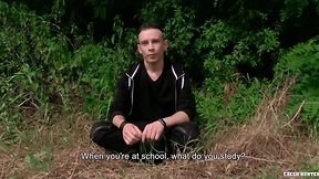 Czech blonde boy sucks prick for the opportunity to get a job czech hunter