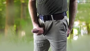 Masturbating outdoors in a park