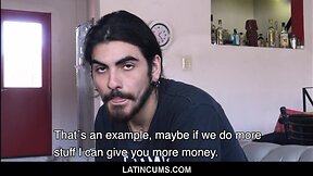 Straight long hairy latin hunk banged by gay roommate for cash & free rent pov