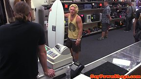 Straight surfer guy anal fucked to get cash