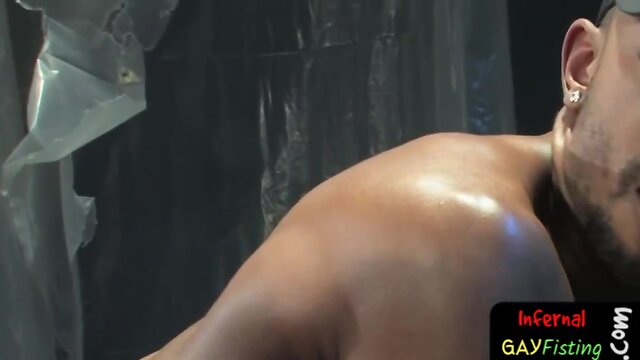 Coalblack slave pounded and fisted by master