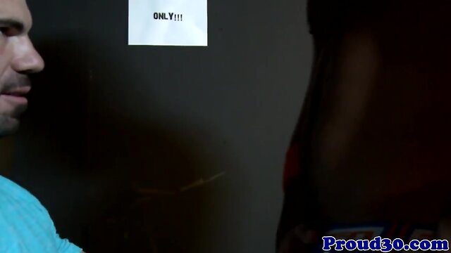 Muscular hunk banging a hairy male stripper