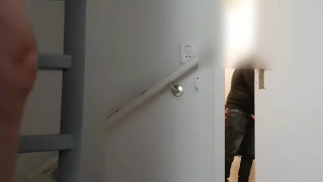 Caught roommate masturbating while stranger fucked and ate creampie