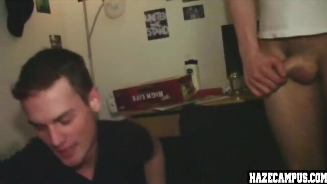 Forced straight gay blowjob