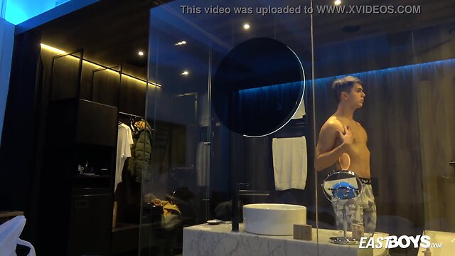 Pragues steamy encounter: a sexy pov handjob in public with a skinny twink at a college casting