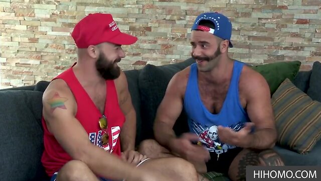 Sizzling hot beard city gay trio