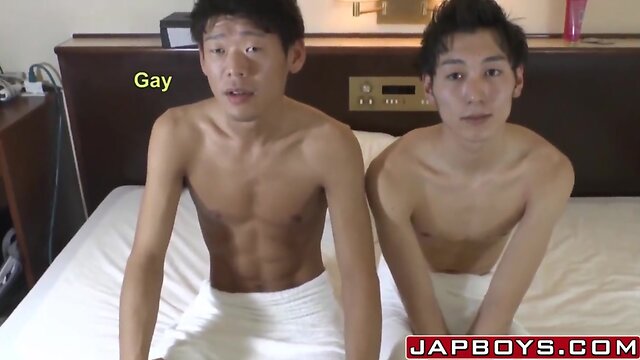 Sexy japanese homosexual knocking off haired deviant butt hole roughly