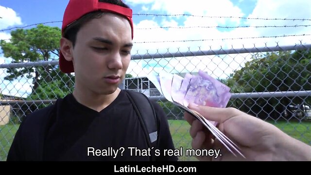 Latino twink paid for anal and blowjob with stranger on the streets pov